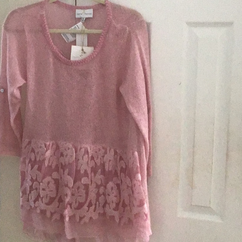 Belle France pink sweater size medium